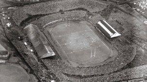 A view of the record crowd in Odsal