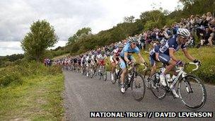 Cyclists on Box Hill, Surrey