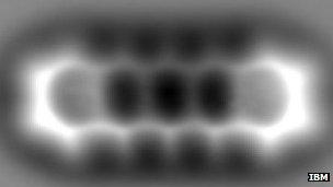 Pentacene molecule STM image (IBM)