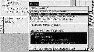 Screenshot of Smalltalk GUI