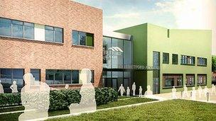 Artist interpretation of new Thetford Academy building, Norfolk