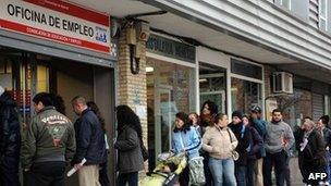 A government job centre in Madrid