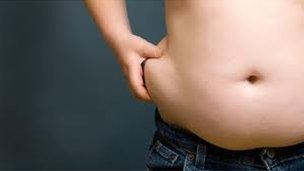 Obese child's stomach