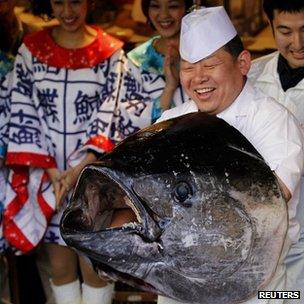 Bluefin tuna and chef