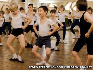 Boys' ballet class