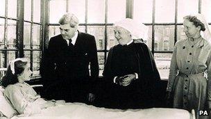 Aneurin Bevan visits the first NHS hospital