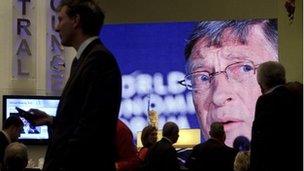 Bill Gates on a big screen