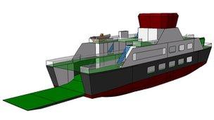 Computer generated image of the new battery-powered ferry