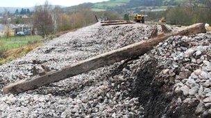 Collapsed embankment