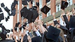 students graduating from university