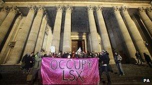 Occupy London protesters outside St Paul's Cathedral