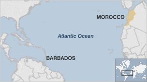 The location of the capsized British and Irish rowers