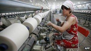 A worker at a factory in China