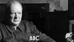 Churchill speaking on BBC radio in 1942