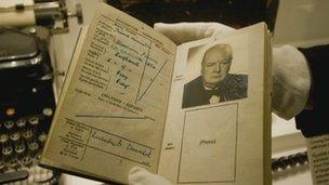 Passport used by Churchill