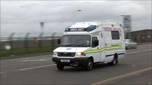 Ambulance driving on road