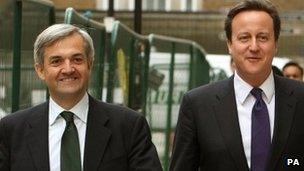 Chris Huhne with David Cameron