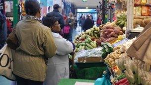 A stall in Kirkgate Market