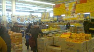 Pinsk supermarket on Friday 3 February. Photo: Natam Levinson