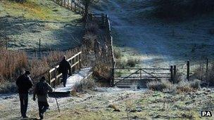 Walkers brave the cold in Yorkshire