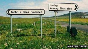 Signs on Barra. Pic: Martin Creek/Geograph