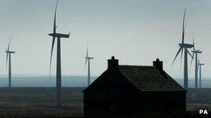 House with wind turbines