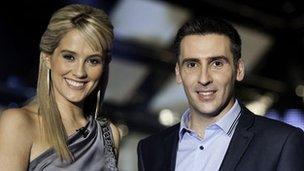 Elin Fflur a Dafydd Du fydd yn cyflwyno Cân i Gymru 2012