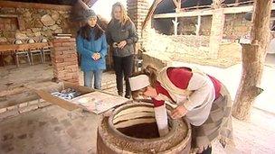 Traditional Georgian breads being made