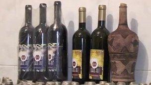 Bottles of red wine