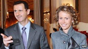 President Assad with wife Asma