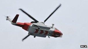 Coastguard helicopter. Pic: MCA