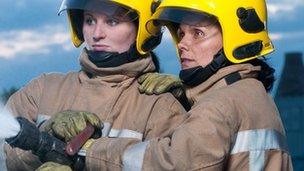 Firefighters Gemmanesse Plant and Ursula Robateu-Martin (Staffordshire Fire and Rescue Service)