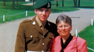 Cpl Paul Long and mother Pat Long