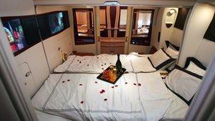 Singapore Airlines first-class cabin