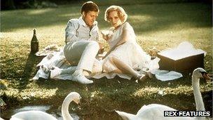 Robert Redford and Mia Farrow in The Great Gatsby