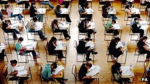 Pupils taking exams