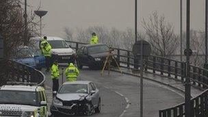 Crash on the Blaydon Highway flyover