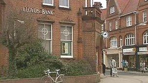 Lloyds Bank in Felixstowe in 1993