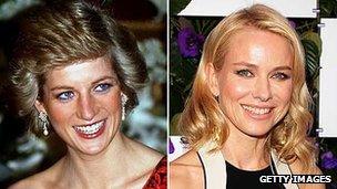 Diana Princess of Wales and Naomi Watts