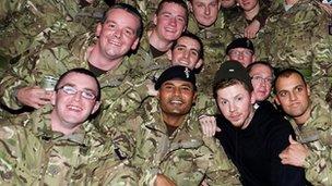 Professor Green with the 7 Armoured Brigade in 2011