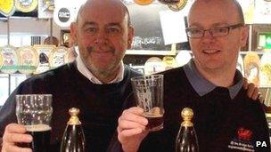 Peter McGivern (left), landlord of the Bridge End Inn in Ruabon and his son, Matthew, who runs the micro-brewery at the pub