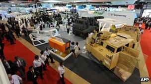 Defence equipment on display at Singapore airshow in 2010