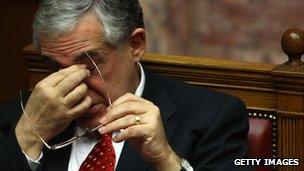 Greek Prime Minister Lucas Papademos