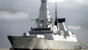 UK Royal Navy destroyer HMS Dauntless, photographed in 2009, which is being sent to the South Atlantic