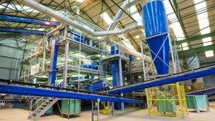 Viridor glass recycling plant in Sheffield