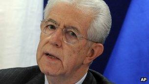 Italian Prime Minister Mario Monti (file)