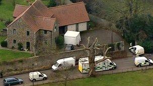 Shot of vicarage from the air