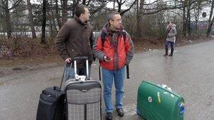 The two spaniards arrive in Munich