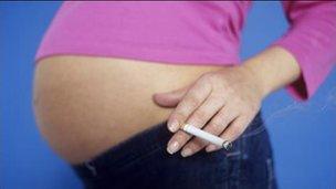 Pregnant woman smoking