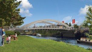 Artist's impression of remodelled Abbey Bridge